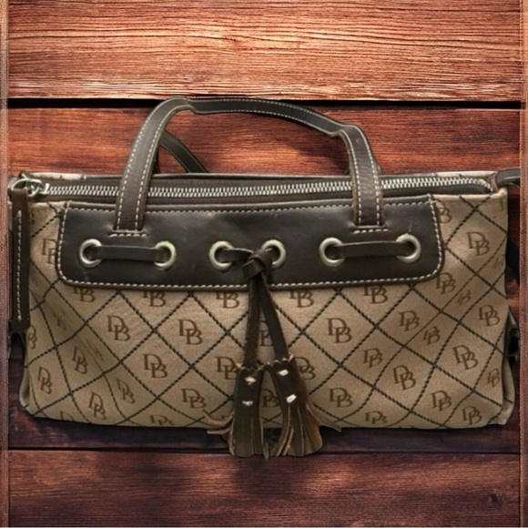 DOONEY AND BOURKE DOUBLE HANDLE MONOGRAM BAG - Picture 1 of 11